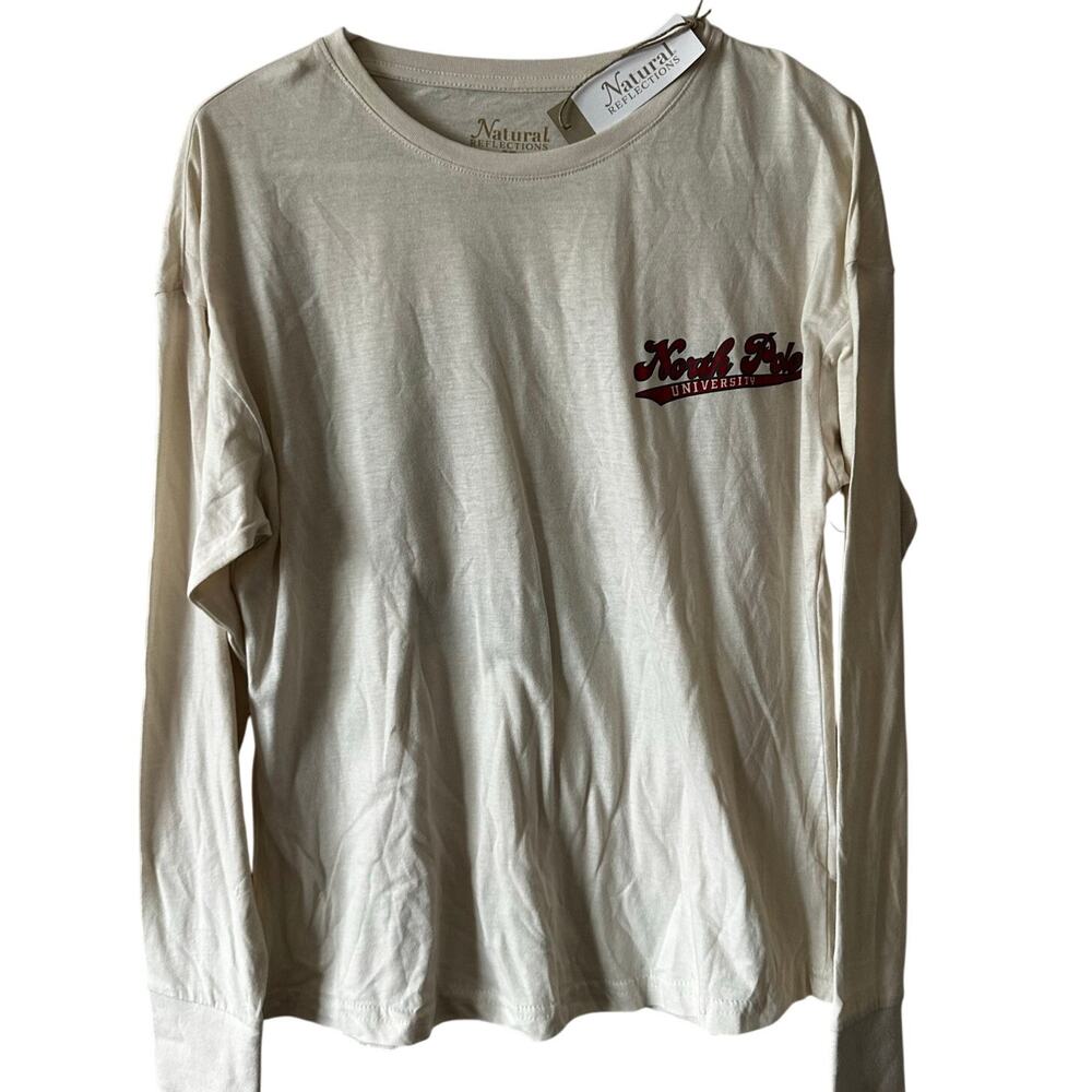 NEW Natural Reflections Long Sleeve North Pole University T Shirt sz S